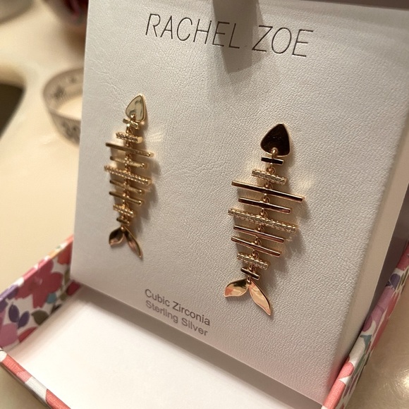 Fish Bone sterling earrings - Picture 2 of 5